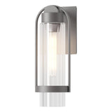 Hubbardton Forge 2023 Coastal Burnished Steel Clear Glass (ZM) Alcove Small Outdoor Sconce