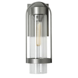 Hubbardton Forge 2023 Coastal Burnished Steel Clear Glass (ZM) Alcove Small Outdoor Sconce