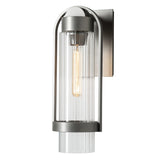 Hubbardton Forge 2023 Coastal Burnished Steel Clear Glass (ZM) Alcove Small Outdoor Sconce