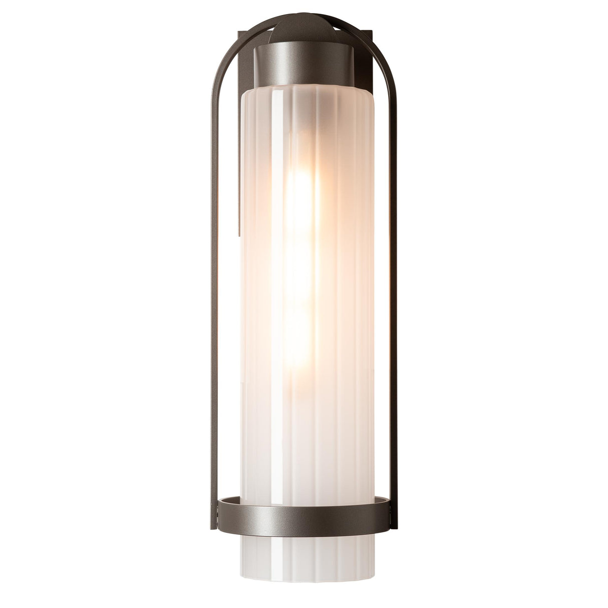 Hubbardton Forge 2023 Coastal Dark Smoke Frosted Glass (FD) Alcove Medium Outdoor Sconce