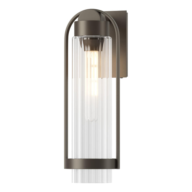 Hubbardton Forge 2023 Coastal Dark Smoke Clear Glass (ZM) Alcove Medium Outdoor Sconce