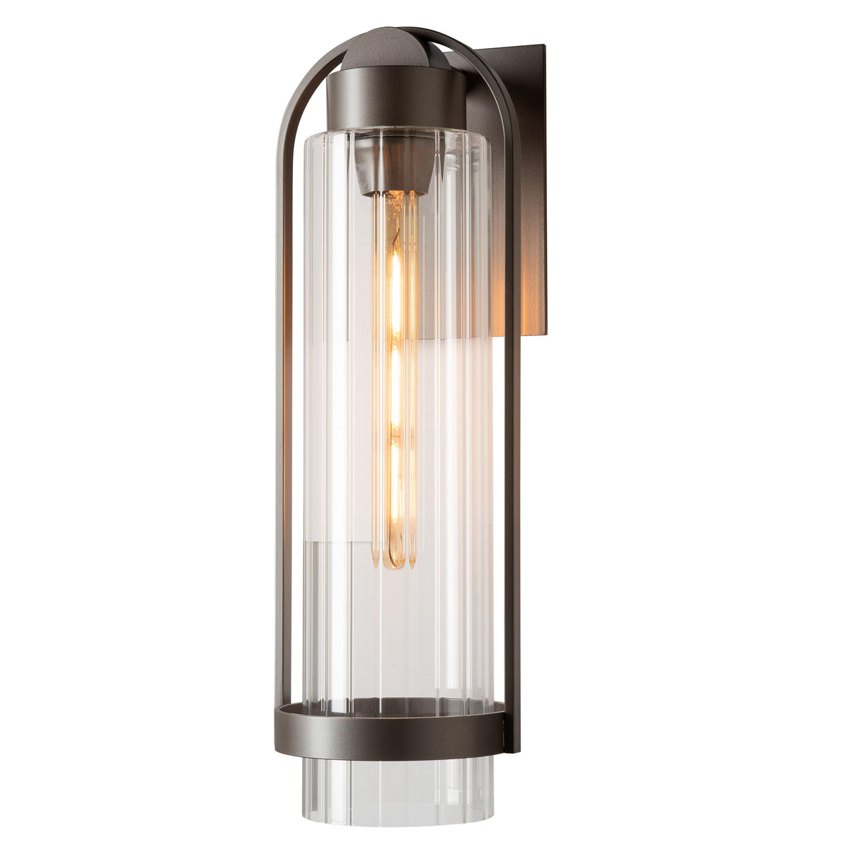 Hubbardton Forge 2023 Coastal Dark Smoke Clear Glass (ZM) Alcove Medium Outdoor Sconce