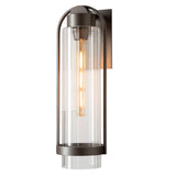 Hubbardton Forge 2023 Coastal Dark Smoke Clear Glass (ZM) Alcove Medium Outdoor Sconce