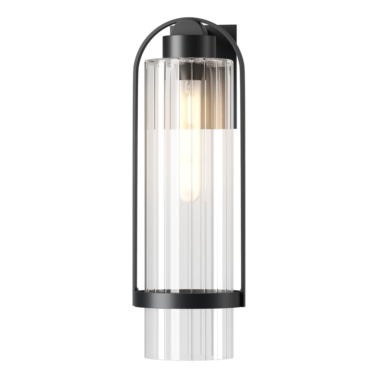 Hubbardton Forge 2023 Coastal Black Clear Glass (ZM) Alcove Large Outdoor Sconce