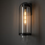 Hubbardton Forge 2023 Coastal Black Clear Glass (ZM) Alcove Large Outdoor Sconce
