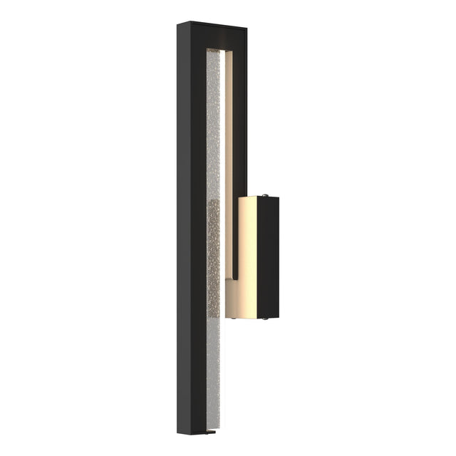 Hubbardton Forge 2018 Coastal Black Seeded Clear Glass (II) Edge Medium LED Outdoor Sconce