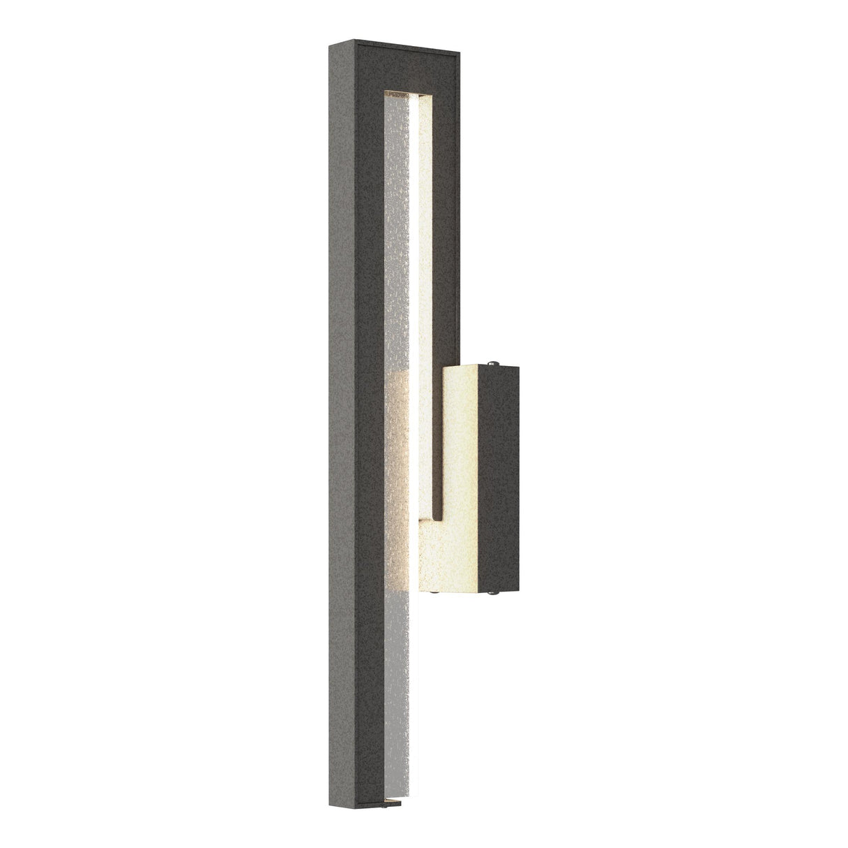 Hubbardton Forge 2018 Coastal Natural Iron Seeded Clear Glass (II) Edge Medium LED Outdoor Sconce