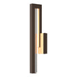 Hubbardton Forge 2018 Coastal Bronze Seeded Clear Glass (II) Edge Medium LED Outdoor Sconce