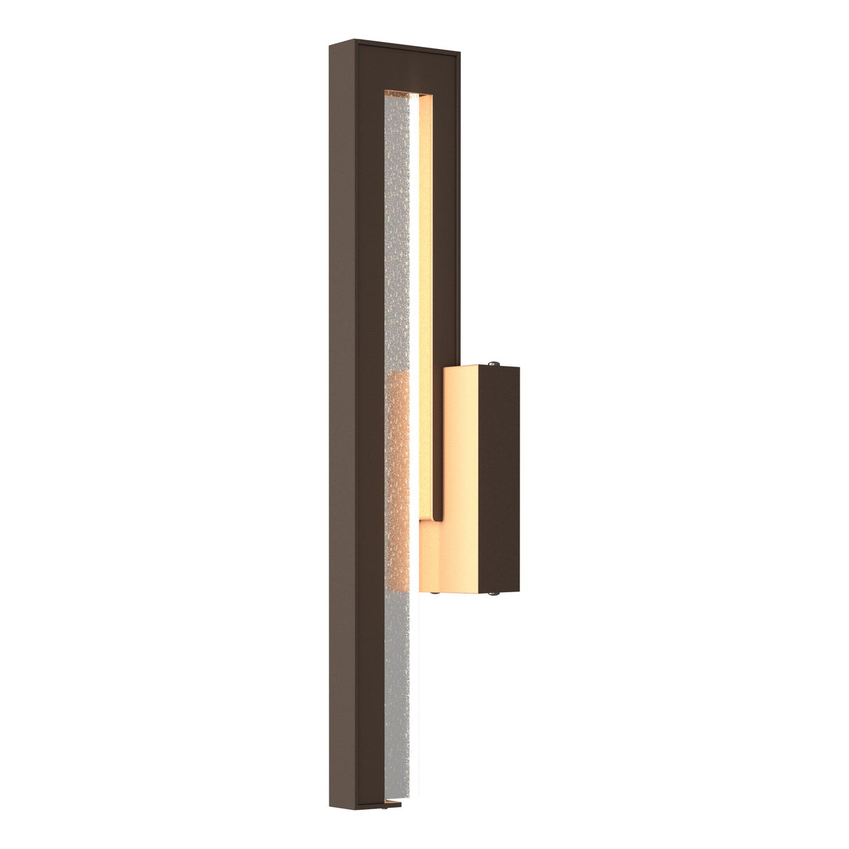Hubbardton Forge 2018 Coastal Bronze Seeded Clear Glass (II) Edge Medium LED Outdoor Sconce