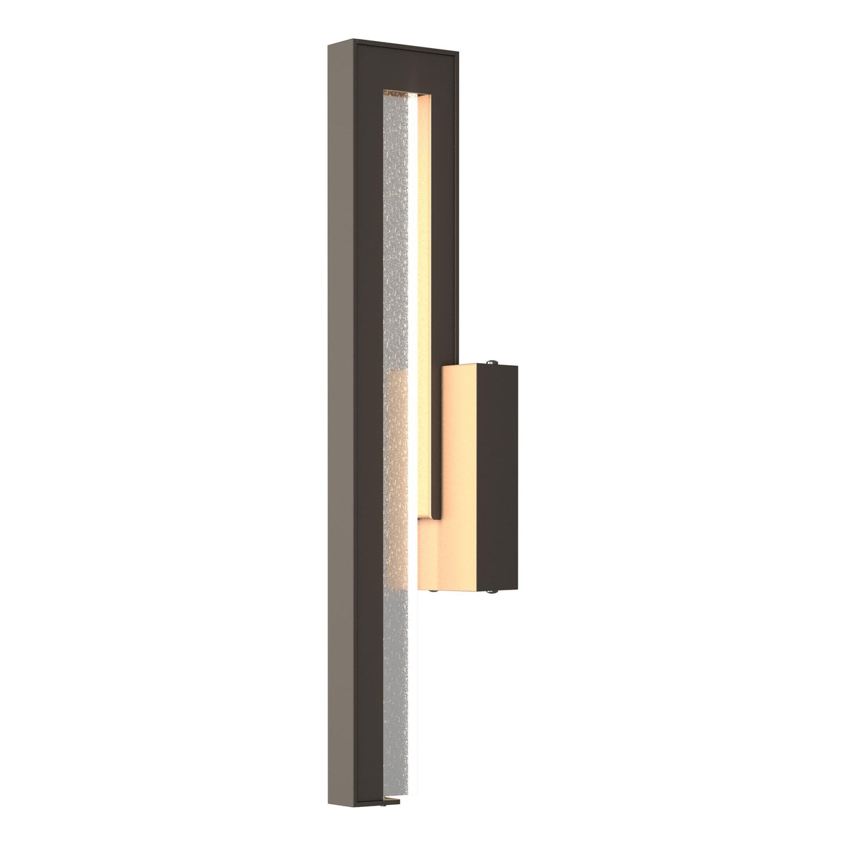 Hubbardton Forge 2018 Coastal Dark Smoke Seeded Clear Glass (II) Edge Medium LED Outdoor Sconce