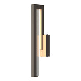 Hubbardton Forge 2018 Coastal Dark Smoke Seeded Clear Glass (II) Edge Medium LED Outdoor Sconce