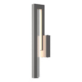 Hubbardton Forge 2018 Coastal Burnished Steel Seeded Clear Glass (II) Edge Medium LED Outdoor Sconce