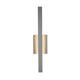 Hubbardton Forge 2018 Coastal Burnished Steel Seeded Clear Glass (II) Edge Medium LED Outdoor Sconce
