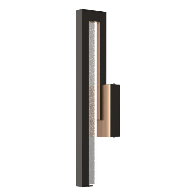 Hubbardton Forge 2018 Coastal Oil Rubbed Bronze Seeded Clear Glass (II) Edge Medium LED Outdoor Sconce