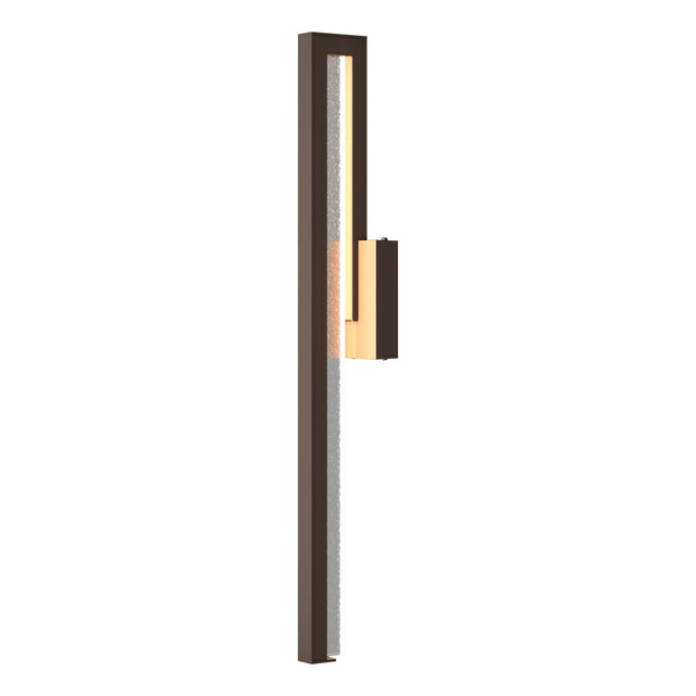 Hubbardton Forge 2018 Coastal Bronze Seeded Clear Glass (II) Edge Large LED Outdoor Sconce