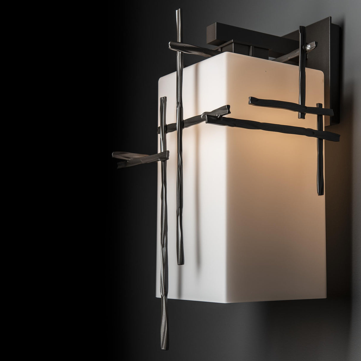 Hubbardton Forge 2023 Coastal Dark Smoke Opal Glass (GG) Tura Large Outdoor Sconce