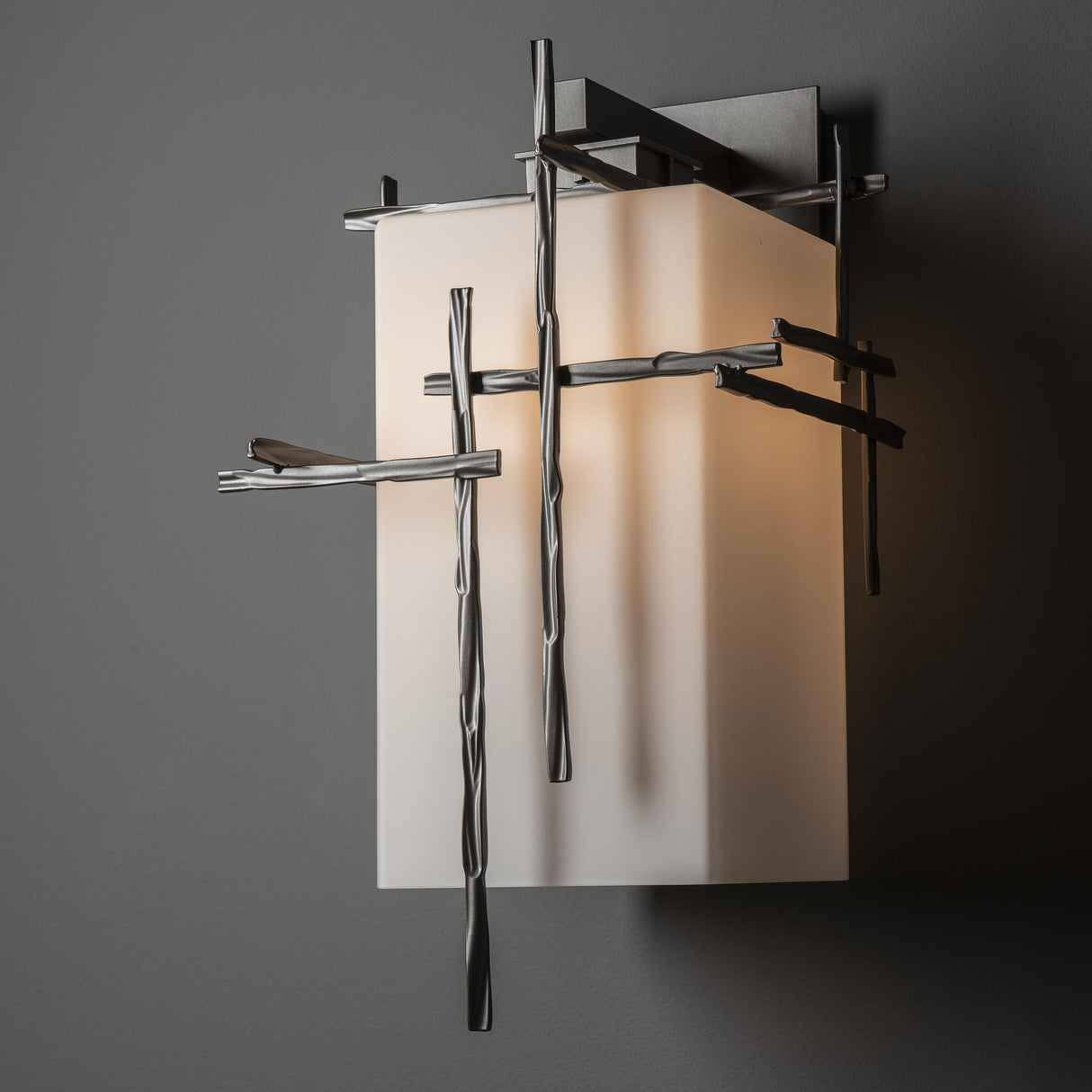 Hubbardton Forge 2023 Coastal Dark Smoke Opal Glass (GG) Tura Large Outdoor Sconce