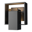 Hubbardton Forge 2018 Coastal Black Coastal Black Clear Glass (ZM) Shadow Box Small Outdoor Sconce
