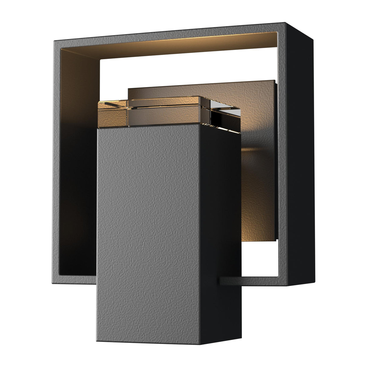 Hubbardton Forge 2018 Coastal Black Coastal Black Clear Glass (ZM) Shadow Box Small Outdoor Sconce