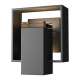 Hubbardton Forge 2018 Coastal Black Coastal Black Clear Glass (ZM) Shadow Box Small Outdoor Sconce