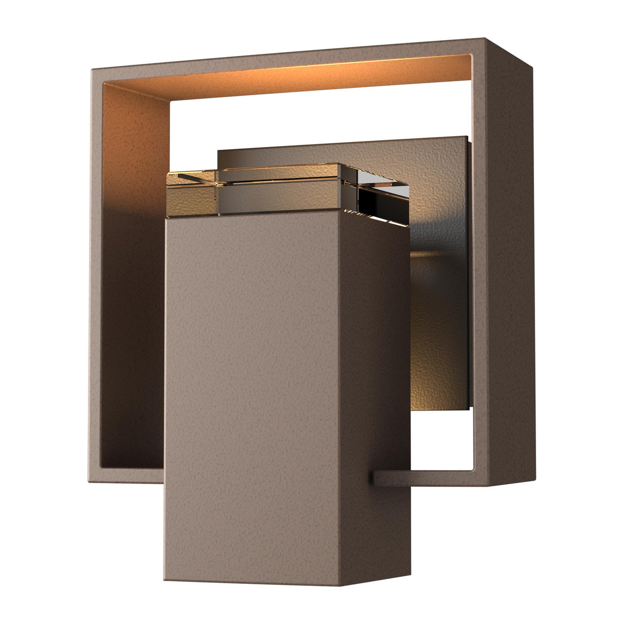 Hubbardton Forge 2018 Coastal Bronze Coastal Black Clear Glass (ZM) Shadow Box Small Outdoor Sconce