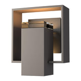Hubbardton Forge 2018 Coastal Dark Smoke Coastal Black Clear Glass (ZM) Shadow Box Small Outdoor Sconce