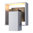 Hubbardton Forge 2018 Coastal Burnished Steel Coastal Black Clear Glass (ZM) Shadow Box Small Outdoor Sconce