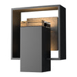 Hubbardton Forge 2018 Coastal Black Coastal Natural Iron Clear Glass (ZM) Shadow Box Small Outdoor Sconce