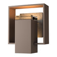 Hubbardton Forge 2018 Coastal Bronze Coastal Natural Iron Clear Glass (ZM) Shadow Box Small Outdoor Sconce