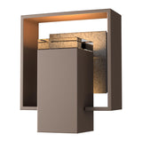 Hubbardton Forge 2018 Coastal Bronze Coastal Natural Iron Clear Glass (ZM) Shadow Box Small Outdoor Sconce