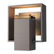 Hubbardton Forge 2018 Coastal Dark Smoke Coastal Natural Iron Clear Glass (ZM) Shadow Box Small Outdoor Sconce