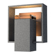 Hubbardton Forge 2018 Coastal Natural Iron Coastal Bronze Clear Glass (ZM) Shadow Box Small Outdoor Sconce