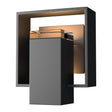 Hubbardton Forge 2018 Coastal Black Coastal Dark Smoke Clear Glass (ZM) Shadow Box Small Outdoor Sconce