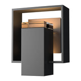 Hubbardton Forge 2018 Coastal Black Coastal Dark Smoke Clear Glass (ZM) Shadow Box Small Outdoor Sconce