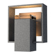 Hubbardton Forge 2018 Coastal Natural Iron Coastal Dark Smoke Clear Glass (ZM) Shadow Box Small Outdoor Sconce