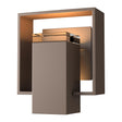 Hubbardton Forge 2018 Coastal Bronze Coastal Dark Smoke Clear Glass (ZM) Shadow Box Small Outdoor Sconce