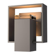 Hubbardton Forge 2018 Coastal Dark Smoke Coastal Dark Smoke Clear Glass (ZM) Shadow Box Small Outdoor Sconce