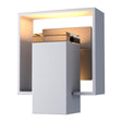 Hubbardton Forge 2018 Coastal Burnished Steel Coastal Dark Smoke Clear Glass (ZM) Shadow Box Small Outdoor Sconce