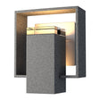 Hubbardton Forge 2018 Coastal Natural Iron Coastal Burnished Steel Clear Glass (ZM) Shadow Box Small Outdoor Sconce