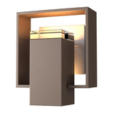 Hubbardton Forge 2018 Coastal Bronze Coastal Burnished Steel Clear Glass (ZM) Shadow Box Small Outdoor Sconce