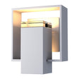 Hubbardton Forge 2018 Coastal Burnished Steel Coastal Burnished Steel Clear Glass (ZM) Shadow Box Small Outdoor Sconce