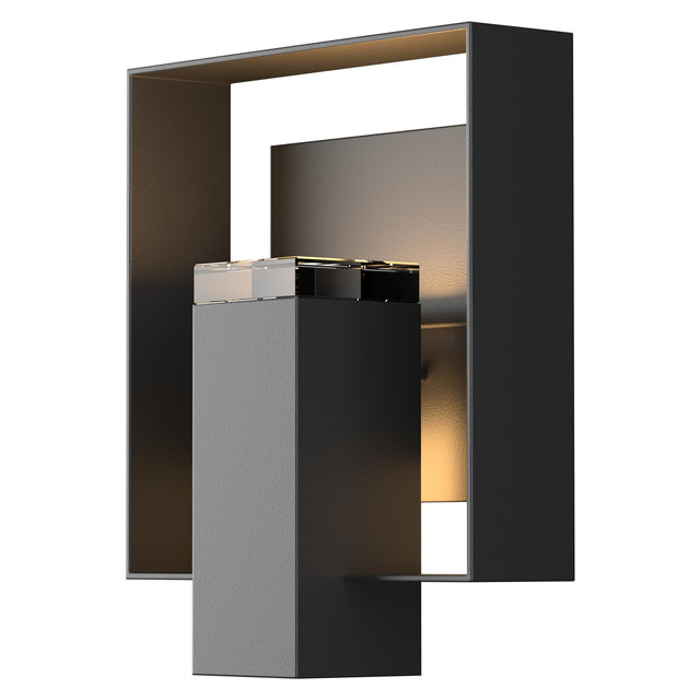 Hubbardton Forge 2018 Coastal Black Coastal Black Clear Glass (ZM) Shadow Box Outdoor Sconce