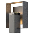 Hubbardton Forge 2018 Coastal Natural Iron Coastal Black Clear Glass (ZM) Shadow Box Outdoor Sconce