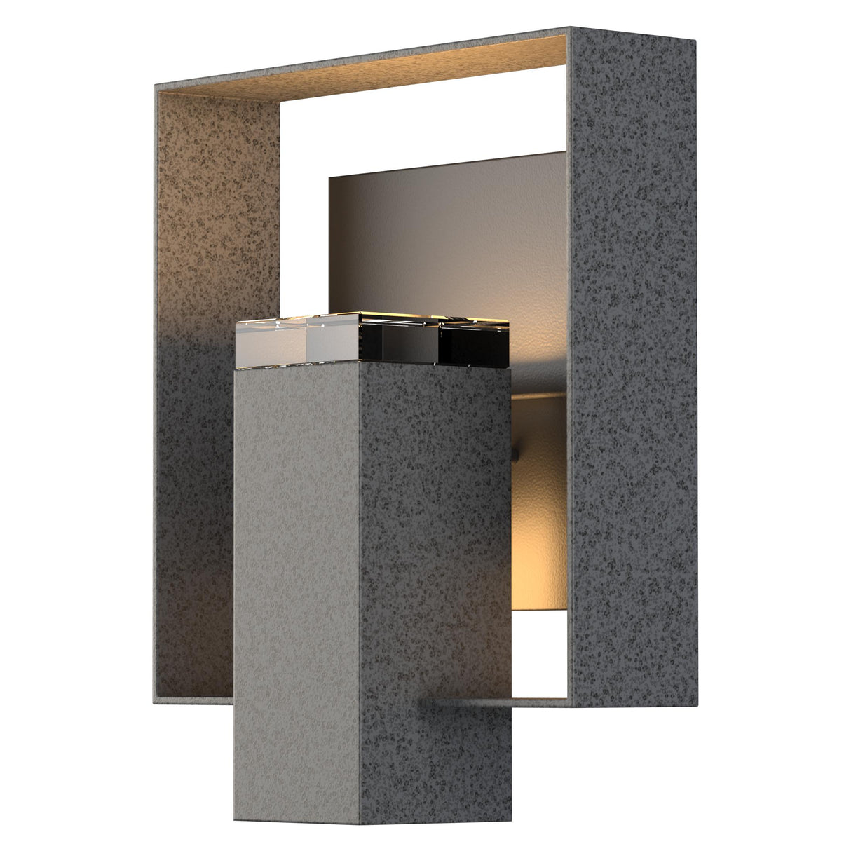 Hubbardton Forge 2018 Coastal Natural Iron Coastal Black Clear Glass (ZM) Shadow Box Outdoor Sconce