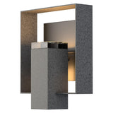 Hubbardton Forge 2018 Coastal Natural Iron Coastal Black Clear Glass (ZM) Shadow Box Outdoor Sconce