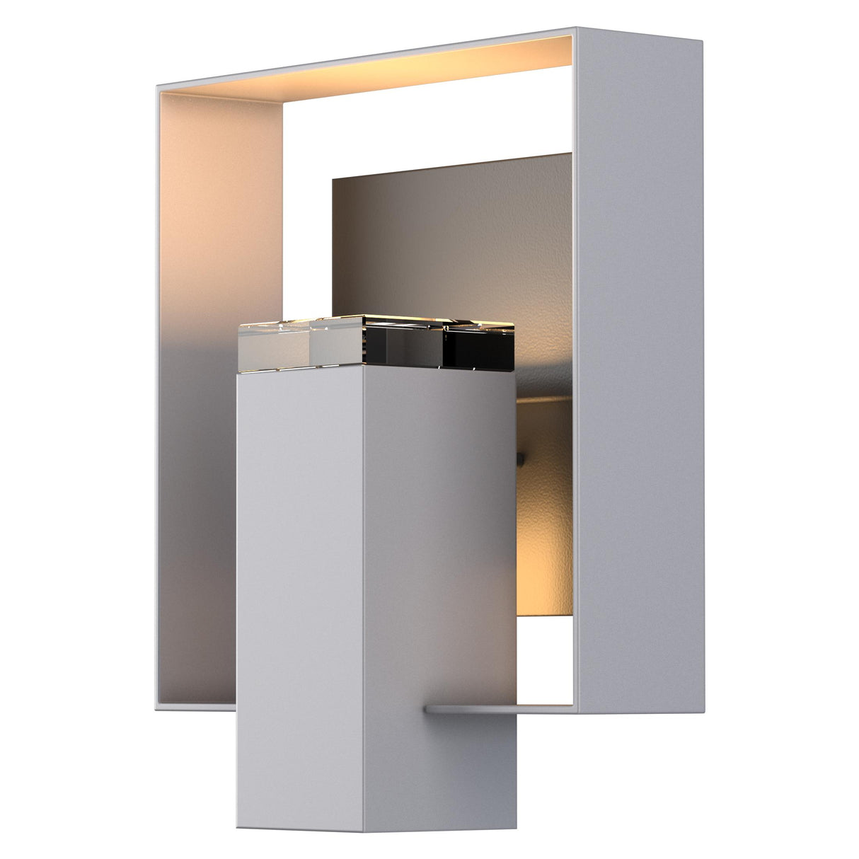 Hubbardton Forge 2018 Coastal Burnished Steel Coastal Black Clear Glass (ZM) Shadow Box Outdoor Sconce