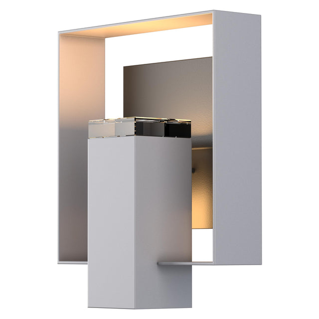 Hubbardton Forge 2018 Coastal Burnished Steel Coastal Black Clear Glass (ZM) Shadow Box Outdoor Sconce