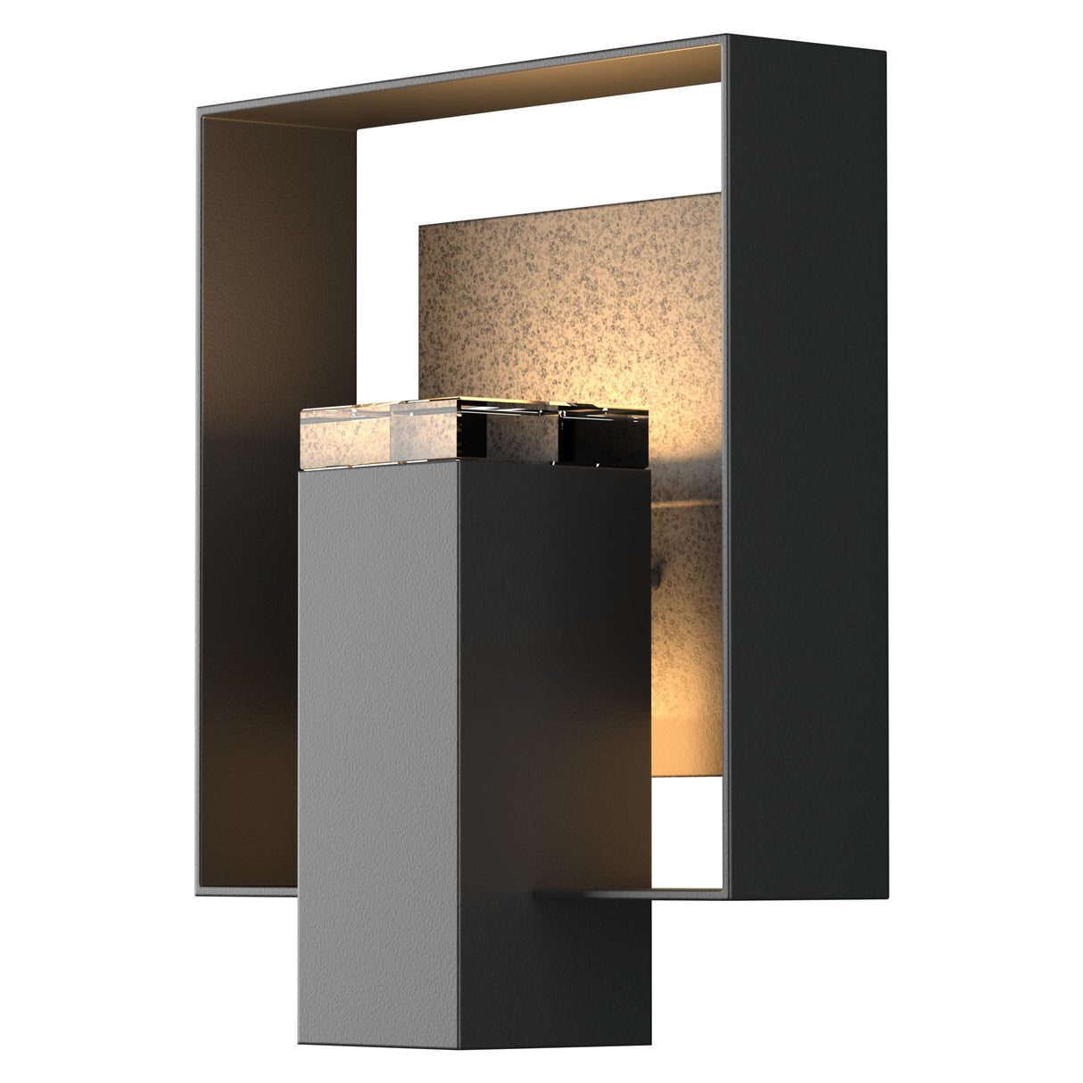 Hubbardton Forge 2018 Coastal Black Coastal Natural Iron Clear Glass (ZM) Shadow Box Outdoor Sconce