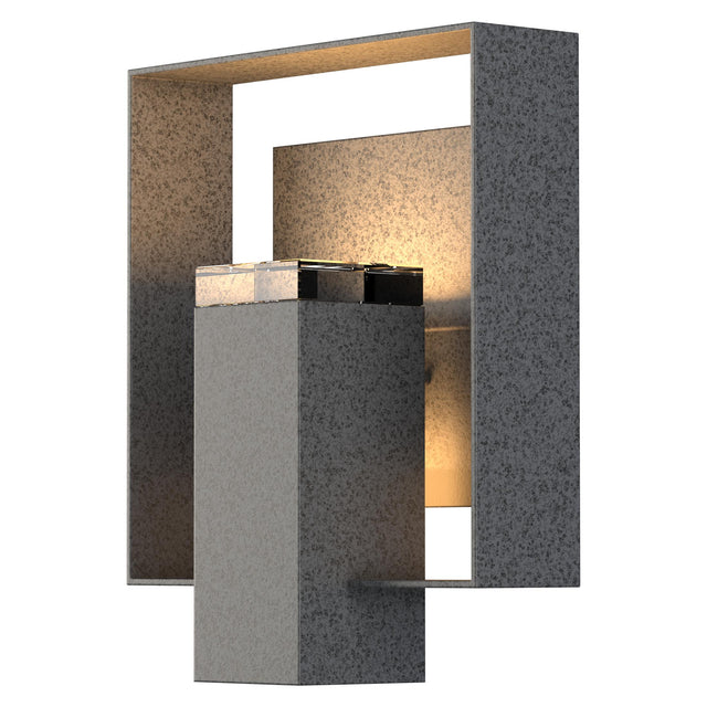 Hubbardton Forge 2018 Coastal Natural Iron Coastal Natural Iron Clear Glass (ZM) Shadow Box Outdoor Sconce