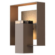 Hubbardton Forge 2018 Coastal Bronze Coastal Natural Iron Clear Glass (ZM) Shadow Box Outdoor Sconce